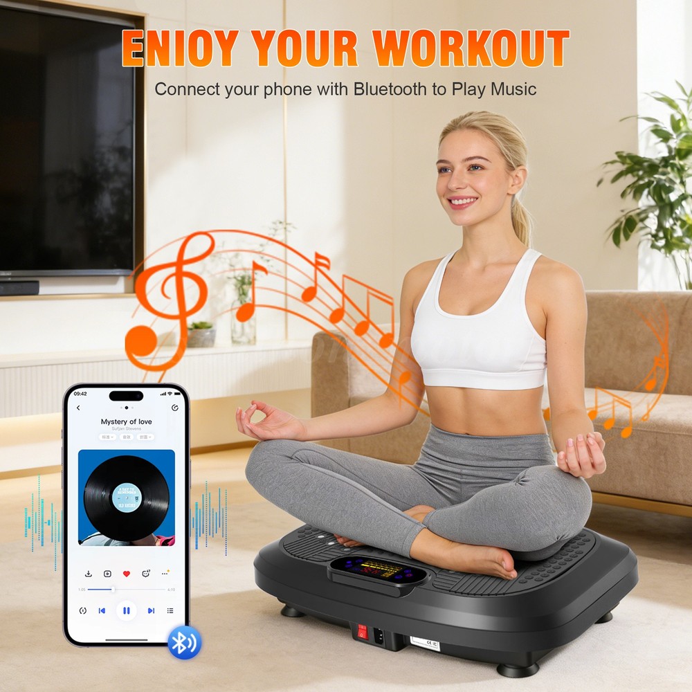 Vibration Plate Exercise Machine–200 Speed Levels + 10 Preset Programs 450lbs