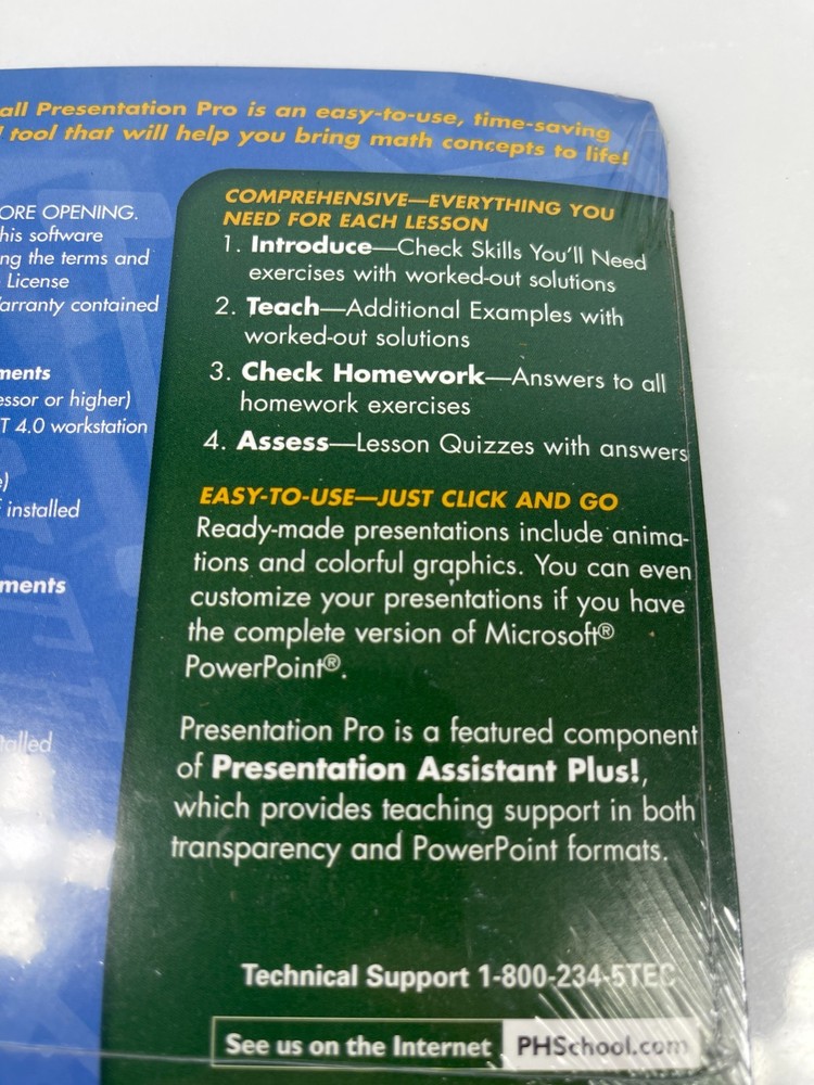 Prentice Hall Presentation Pro Algebra I Teacher CD-ROM PowerPoint