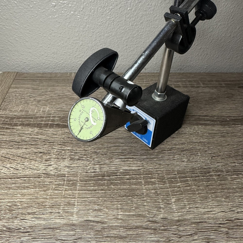 Federal Testmaster Dial Indicator Magnetic Base Holder Stand Model 5 .001”