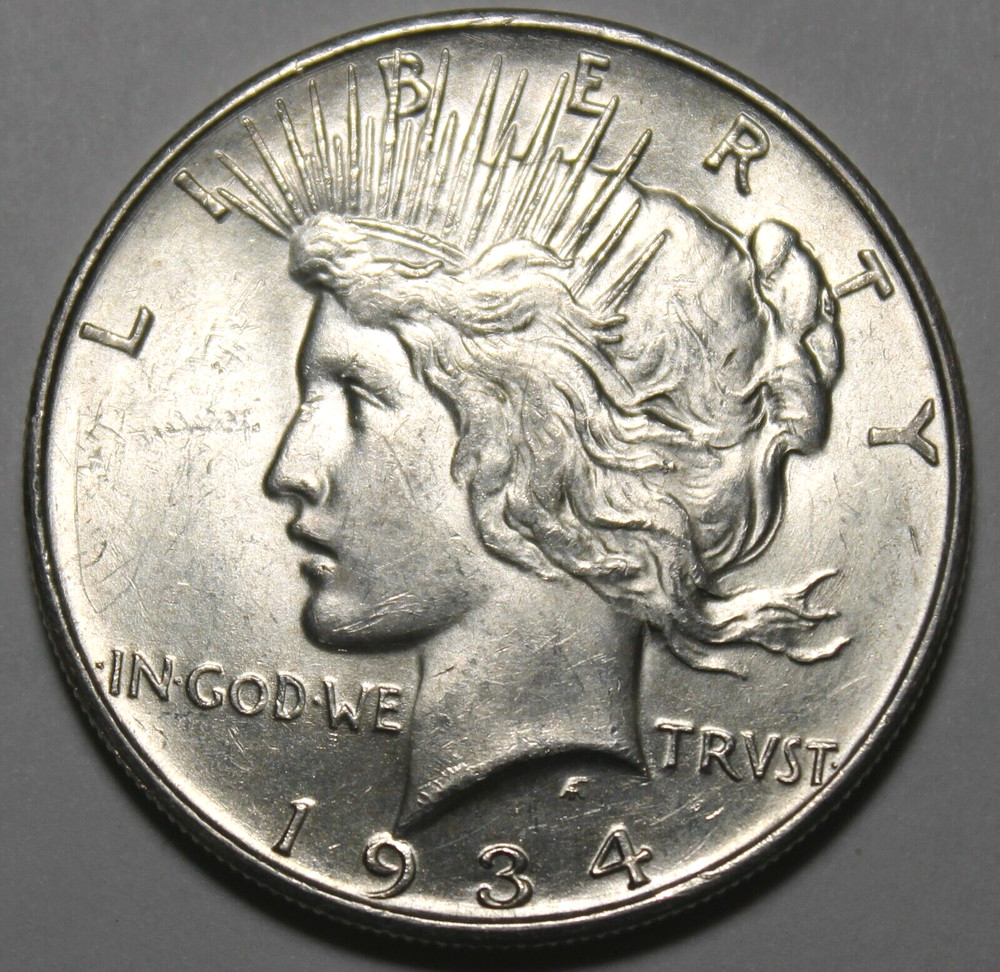 1934 D Peace Dollar - Unc !!