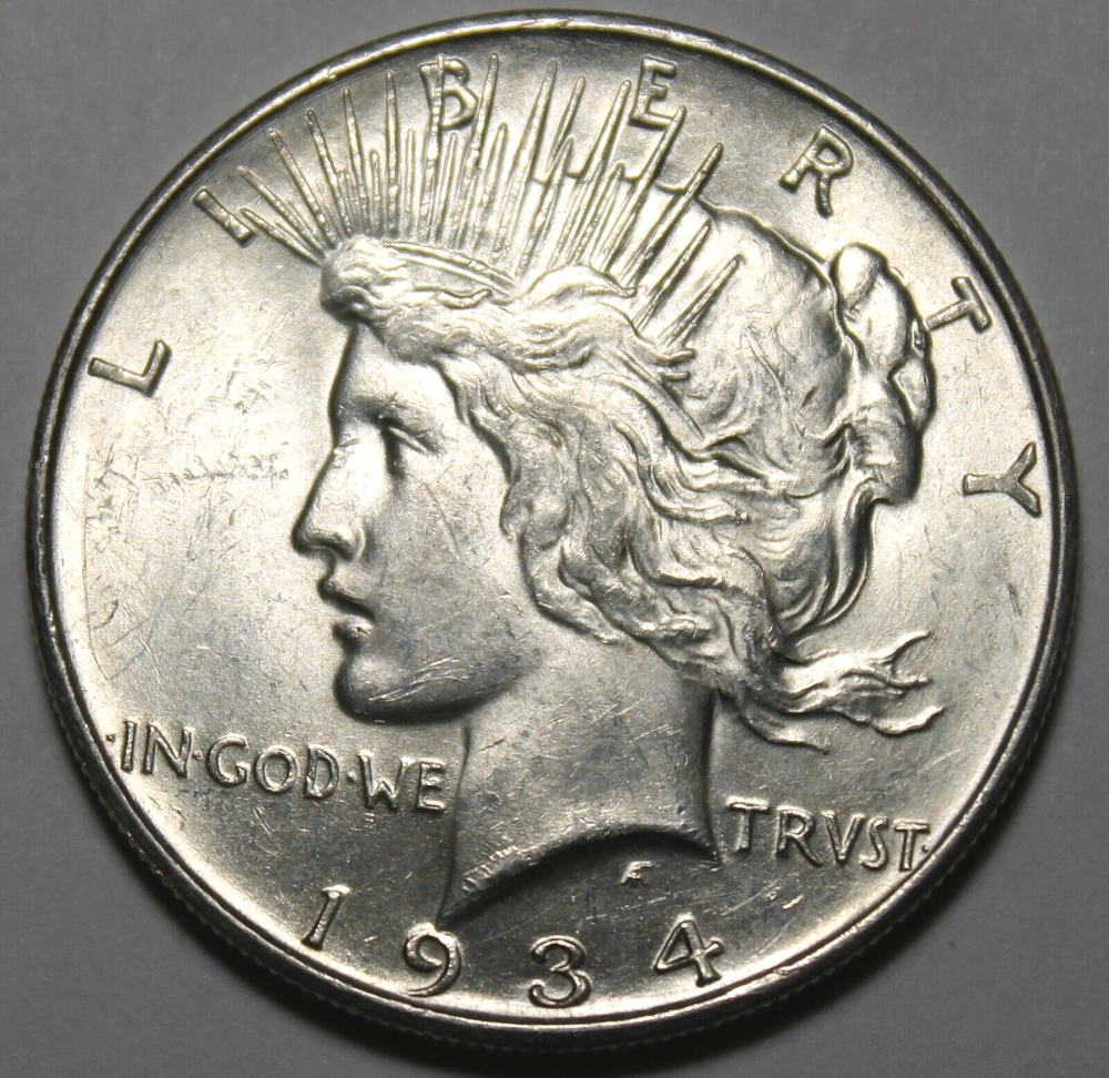 1934 D Peace Dollar - Unc !!