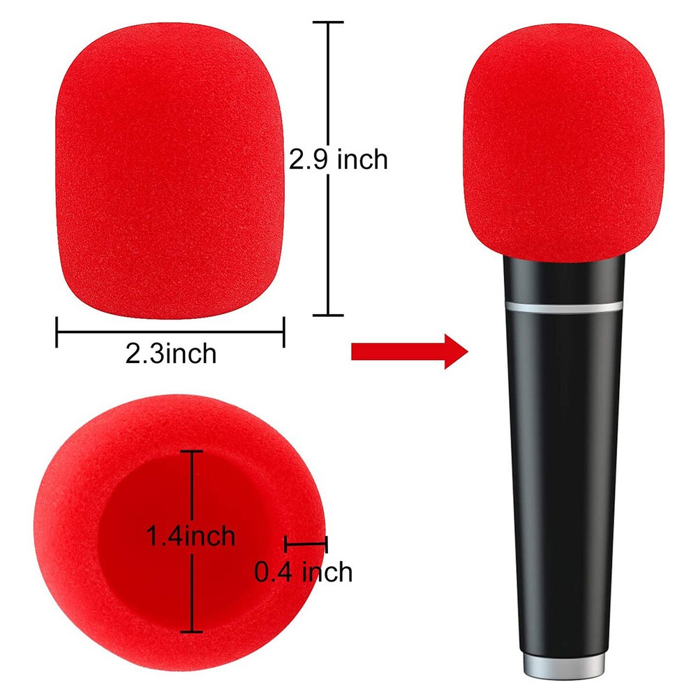 10pcs Black Microphone Windscreen Sponge Foam Mic Cover Pop Filter