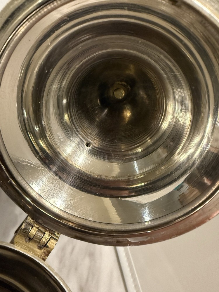 Vintage Tea Pot Small Middle Eastern Brass & Silver Plate