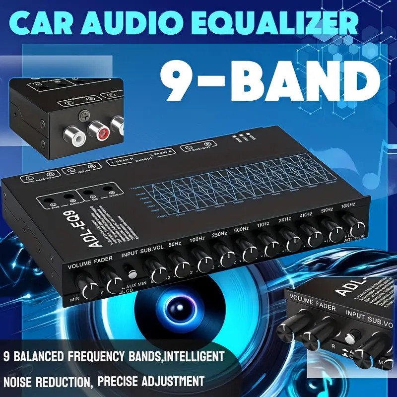 9-Band Parametric Equalizer – 8V Max Output for Amplifiers, RMS Adjustable EQ9 N