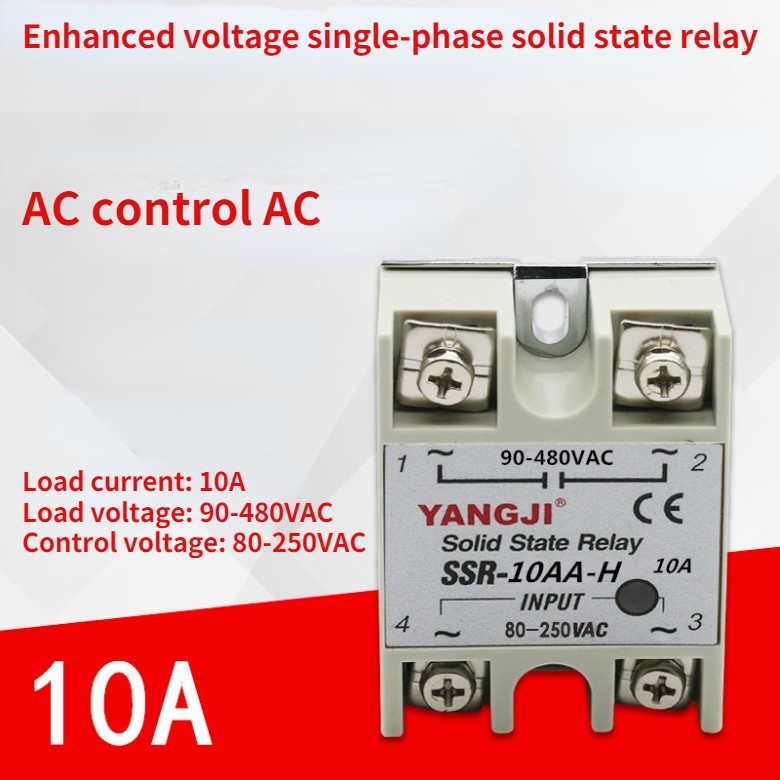 AC Control AC AC-AC Enhanced Voltage Single Phase Solid State Relay SSR-10AA-H