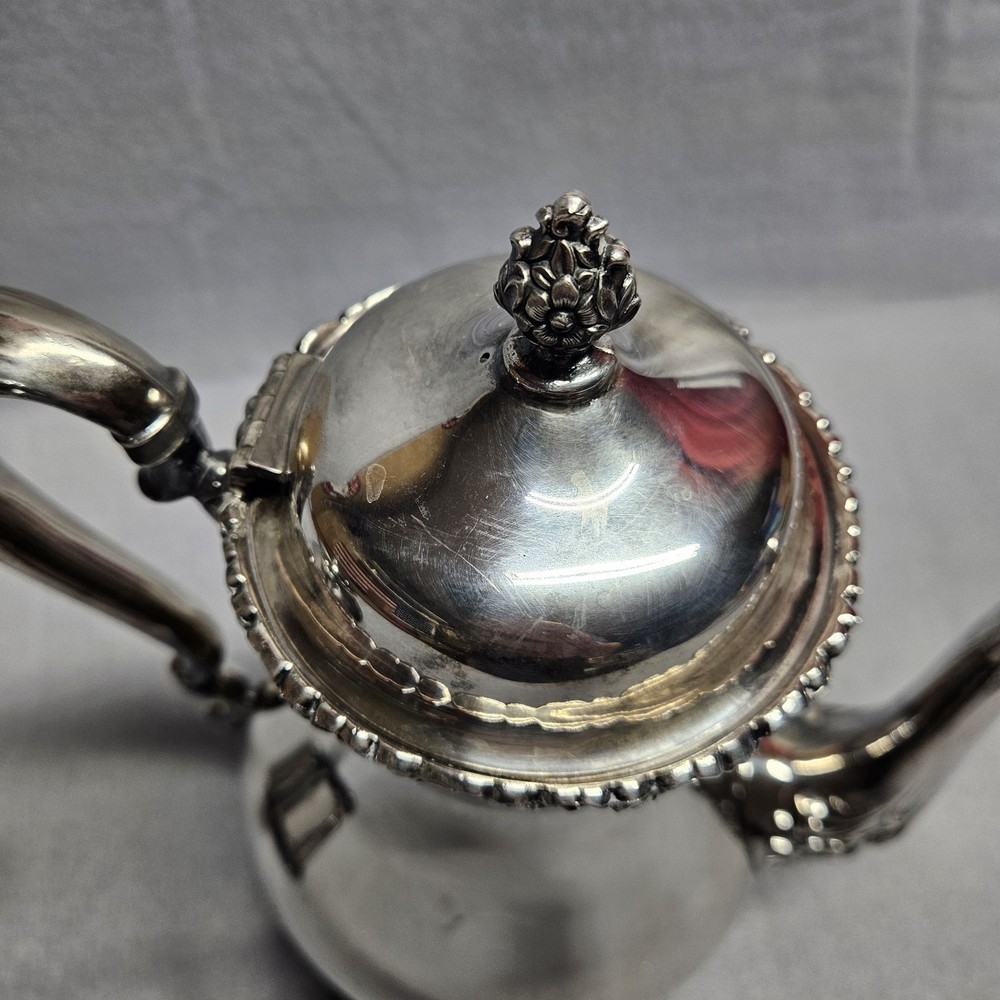 Wilcox International Silver USA Du Barry Floral 7601 & 7602 Tea Coffee Set Vtg