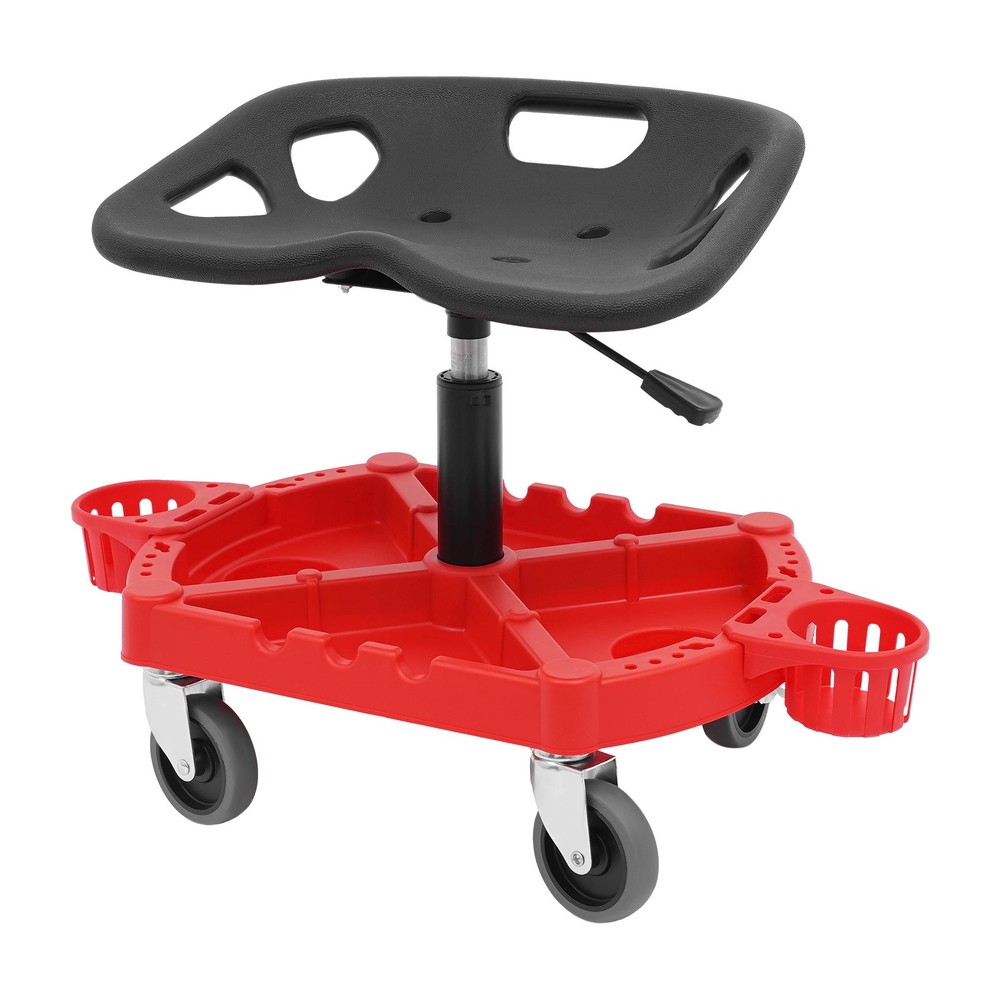 Adjustable Rolling Garage Stool with Tool Storage & Comfortable Seat