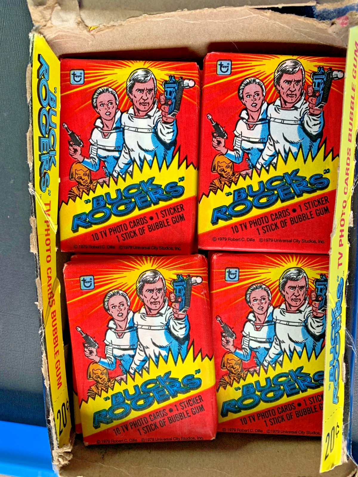 1979 BUCK ROGERS Topps, One Wax Pack Photo cards w/ Bubble Gum from TV show
