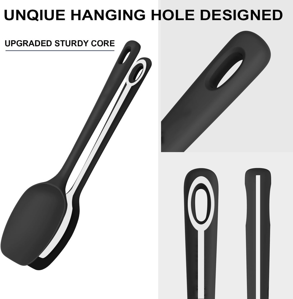 Nonstick Cookware Spatulas, 3Pcs, Grade, Black