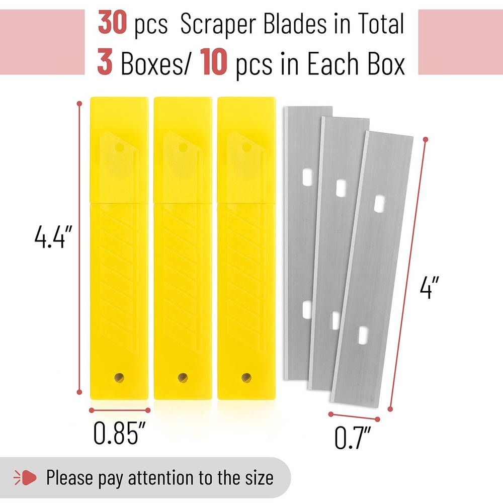 Bates- Replacement Scraper Blades, 4 Inch, 30 Pcs, Scraper Blades, Floor Scra...
