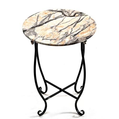 Patio Side Table, Versatile 14" Round Side Table for Balcony Yard Porch