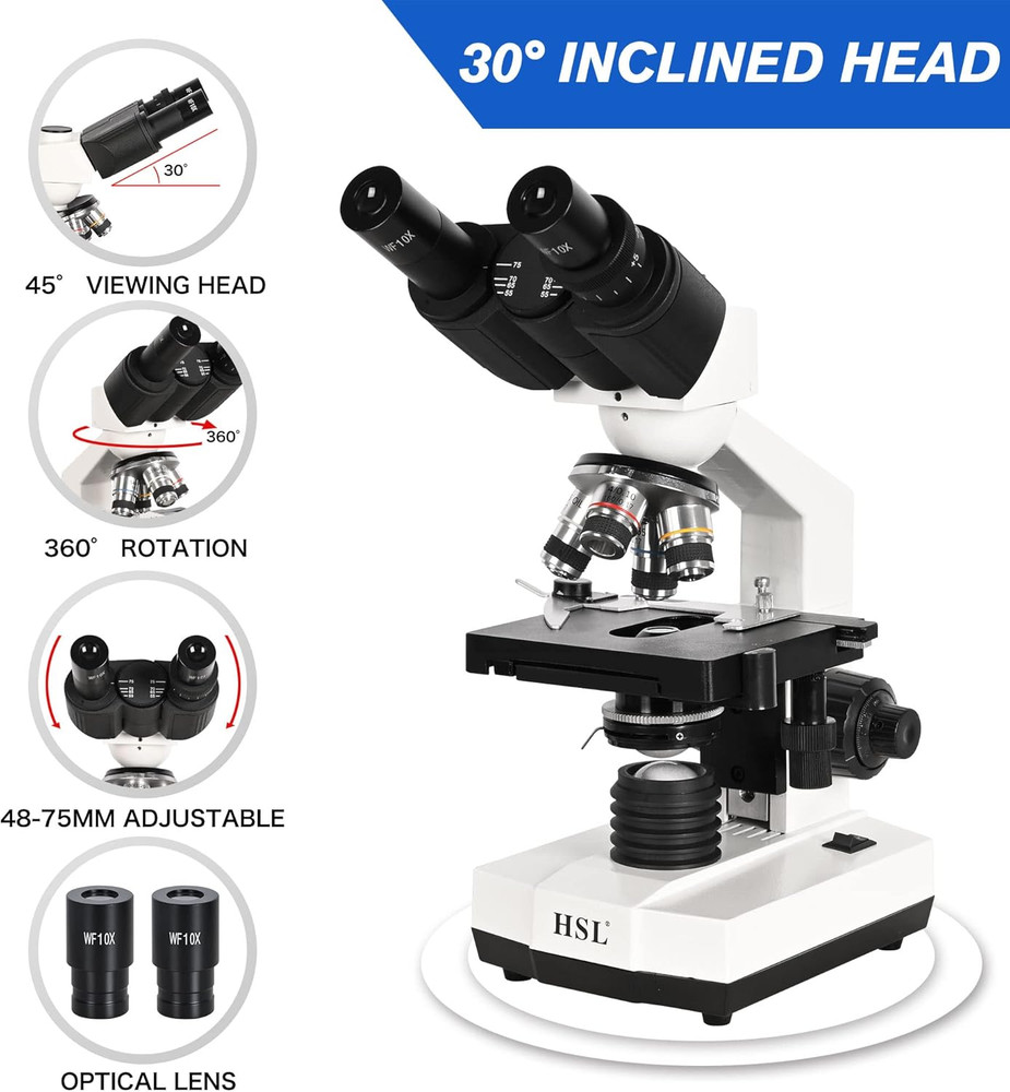 40X-2500X Compound Binocular Microscope for Adults Professional,Microscopes for