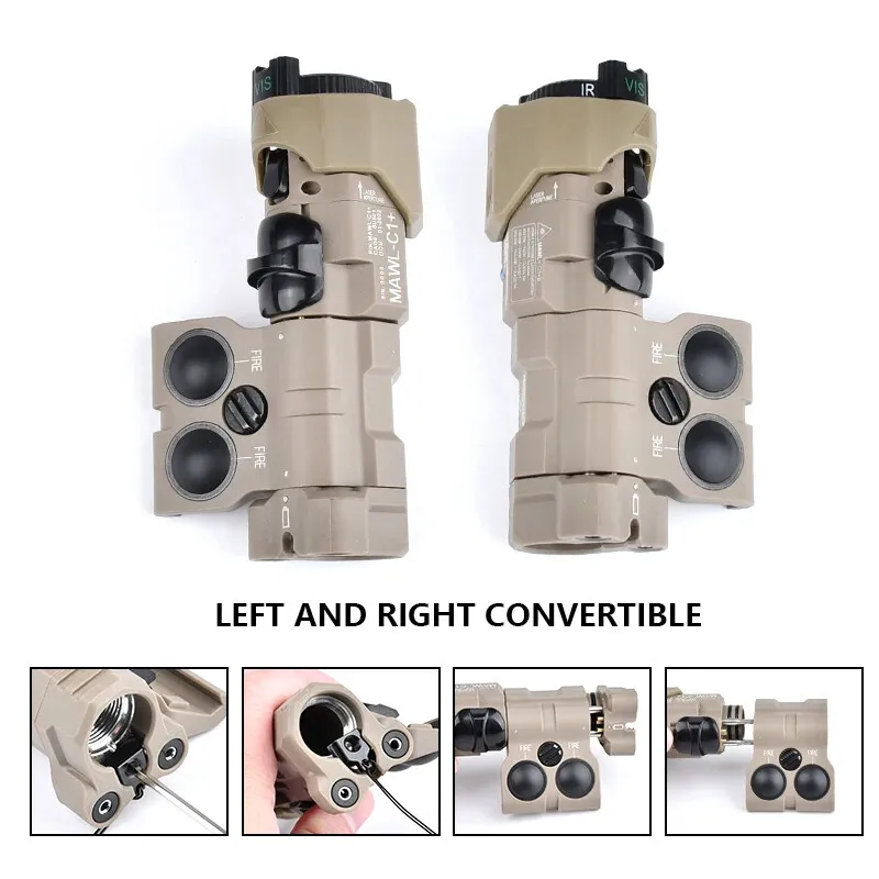 WADSN MAWL C1+ Laser Red Green IR Laser Sight White LED Strobe Flashlight