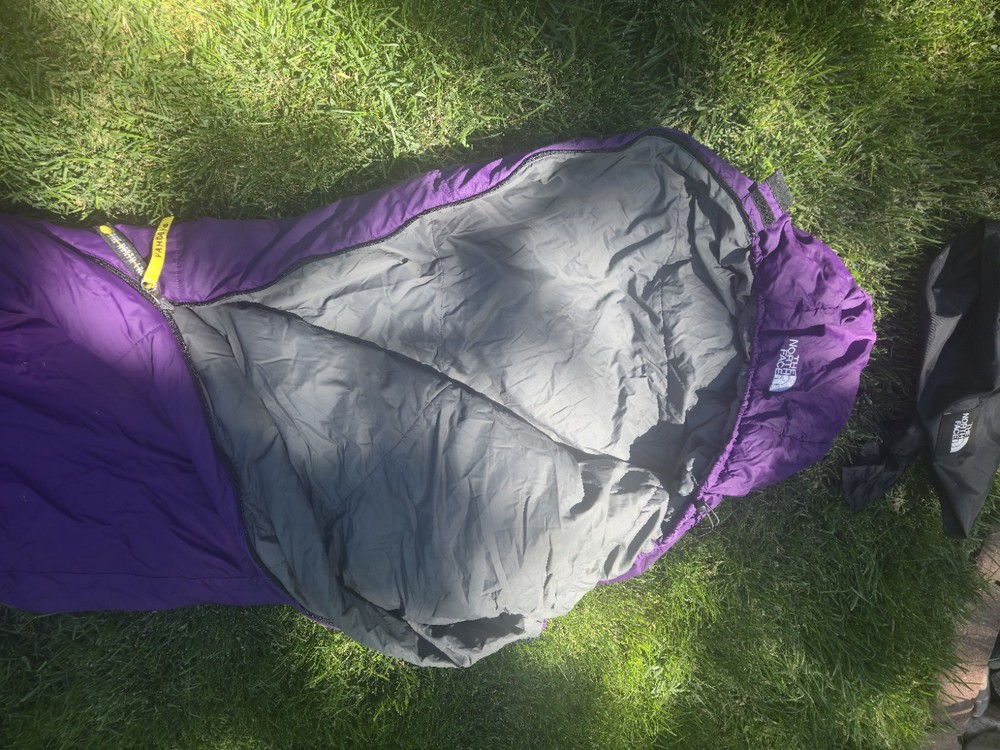 north face one sleeping bag purple Regular Used