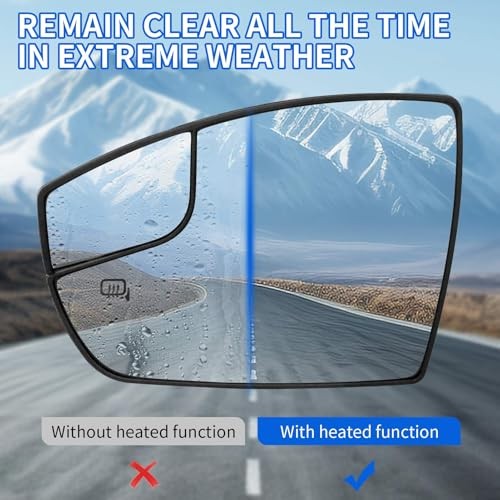 Driver Side Mirror Glass Compatible with Escape 2013 2014 Left Driver Side