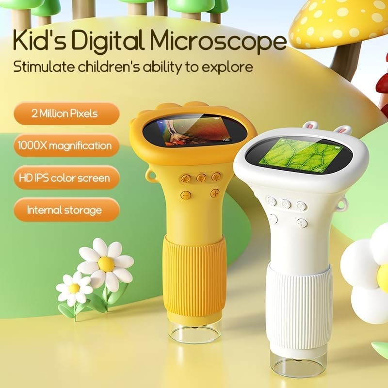 Kids Microscope Digital Camera, 1000X Handheld Camera Microscope for Kids wit...