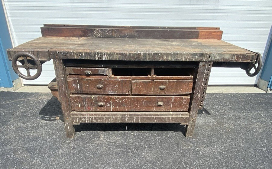 Piano Makers Workbench 2 Wheel Vises