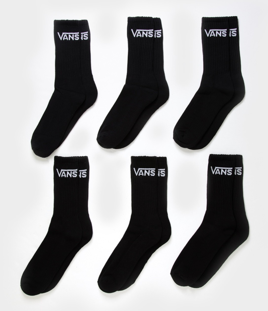 Vans 6 pack Classic Crew Socks Cotton Blend Mid Calf Crew Socks