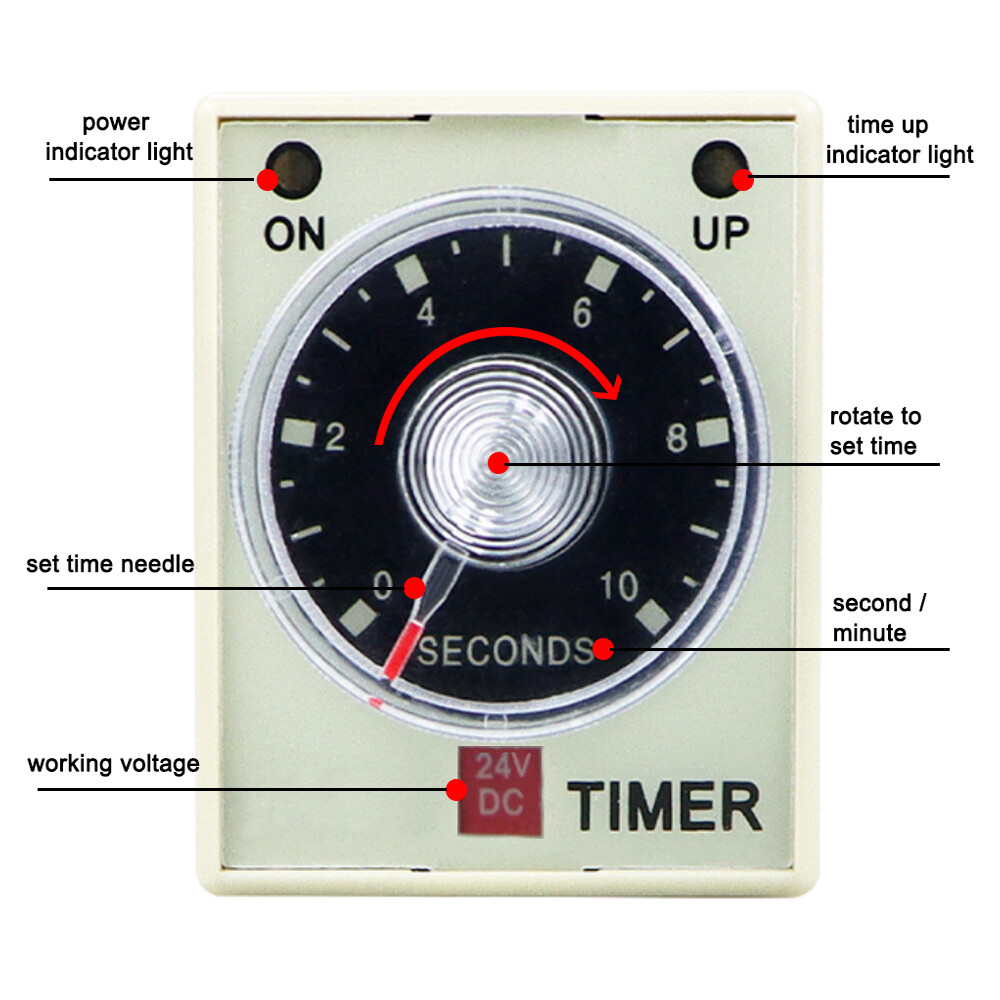 Power On Time Delay Relay Timer 12V 24V 110V 220V 380V 0-60S 0-60M 8 Pin + Base