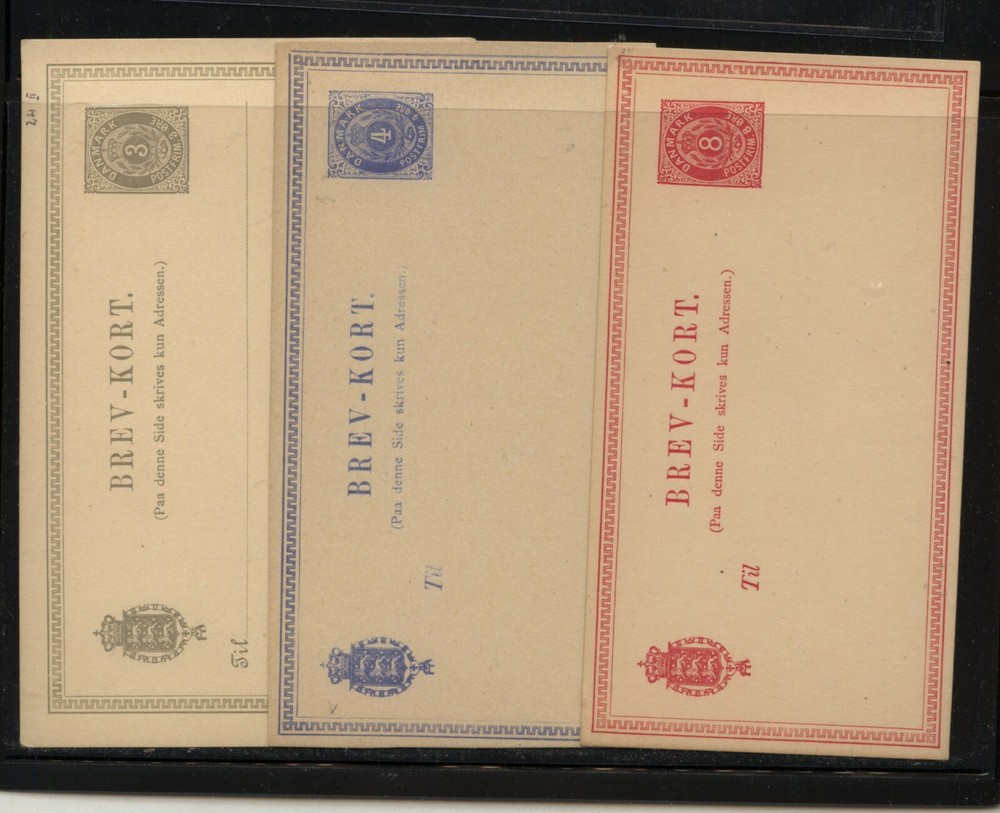 Denmark  3  postal  cards  unused         MS1128