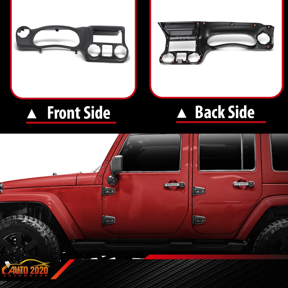 DASH INSTRUMENT CLUSTER TRIM PANEL BEZEL BLACK FIT FOR JEEP WRANGLER 2011-2014