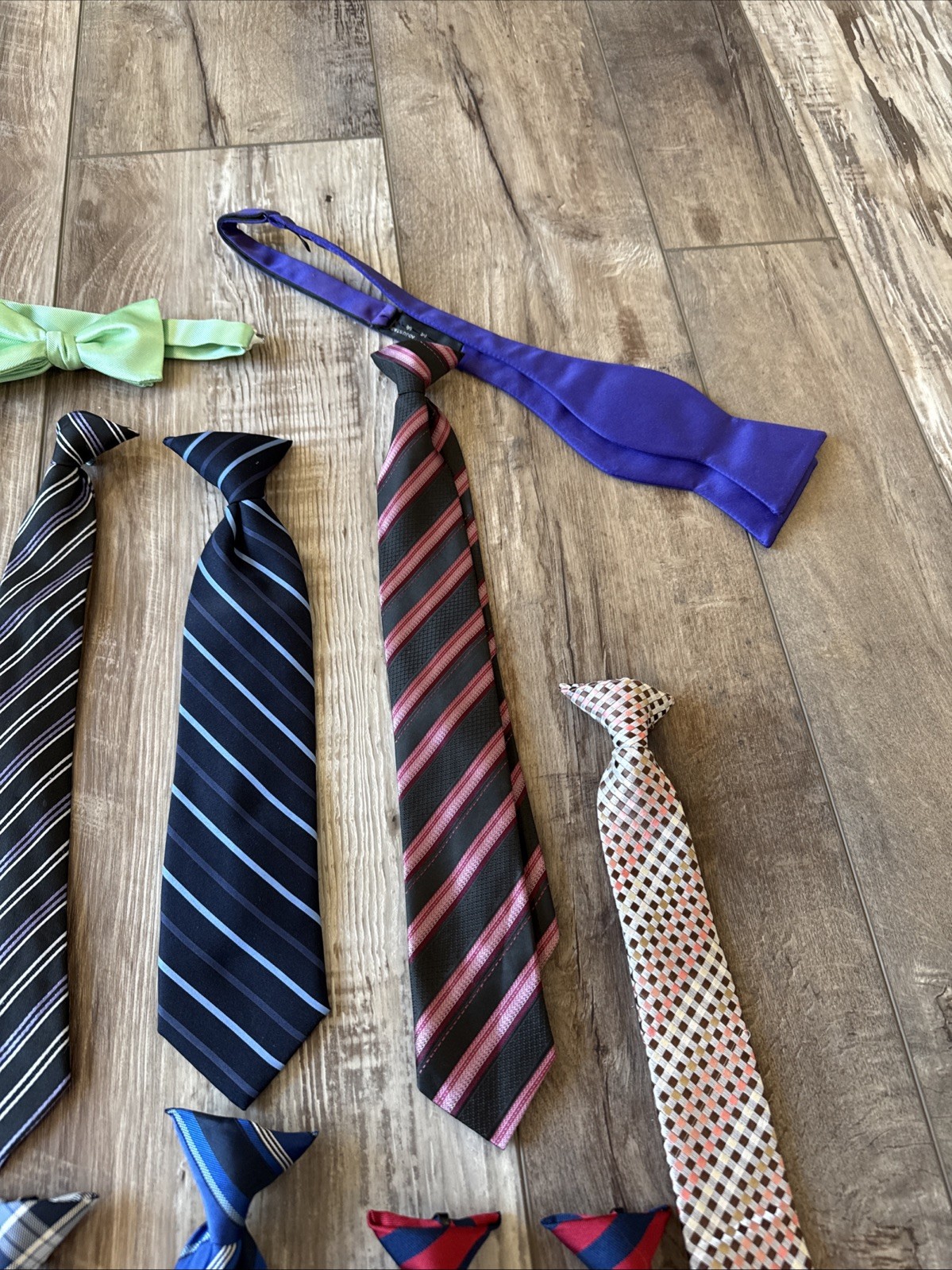 Ties For Children/Preteens Includes Clip Ons And Bow Ties Lot Of 16