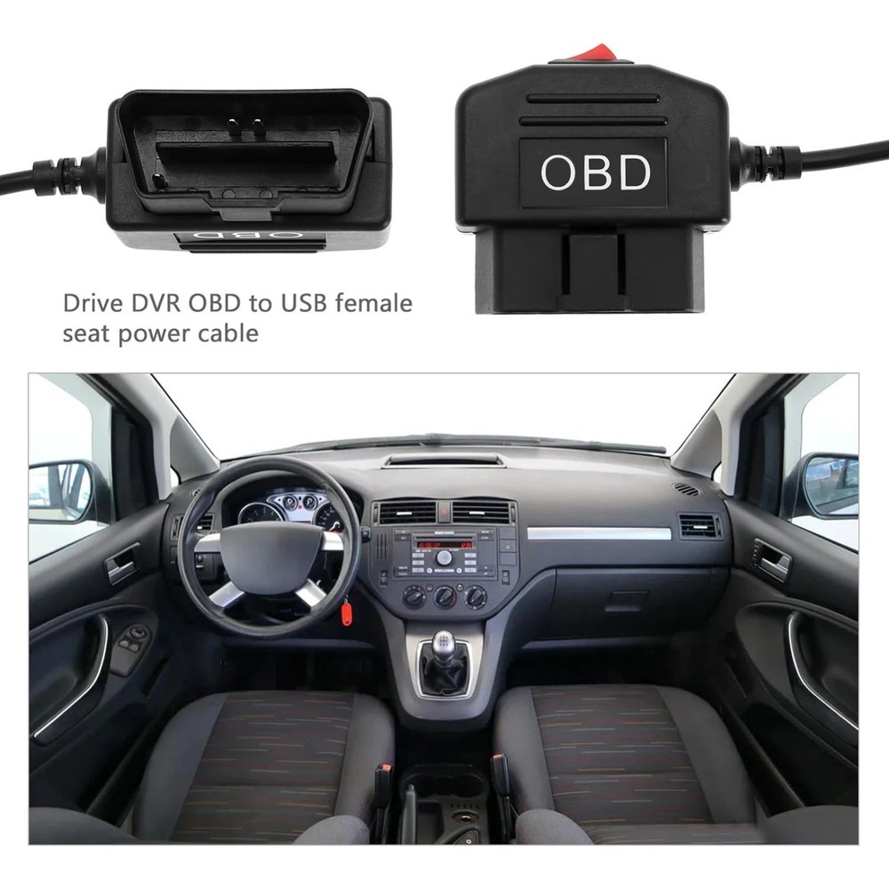 Dash Cam Cable, OBD Hardwire Kit, USB Type C, Surveillance, Power Cable