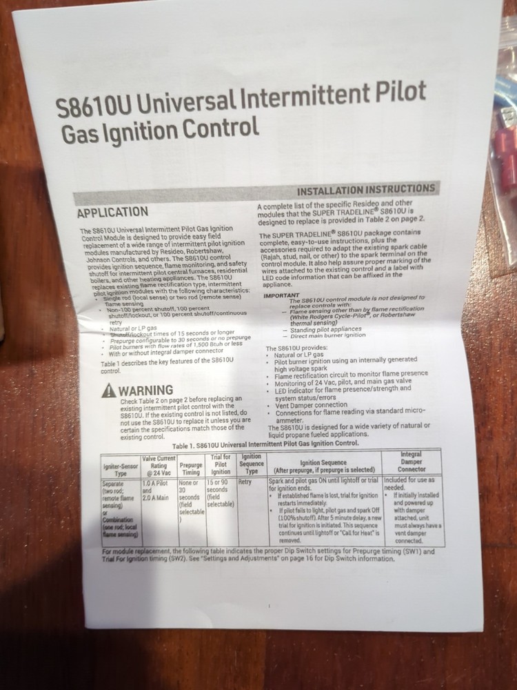 Compatable For Honeywell S8610U3009 Universal Intermittent Pilot Ignition Module