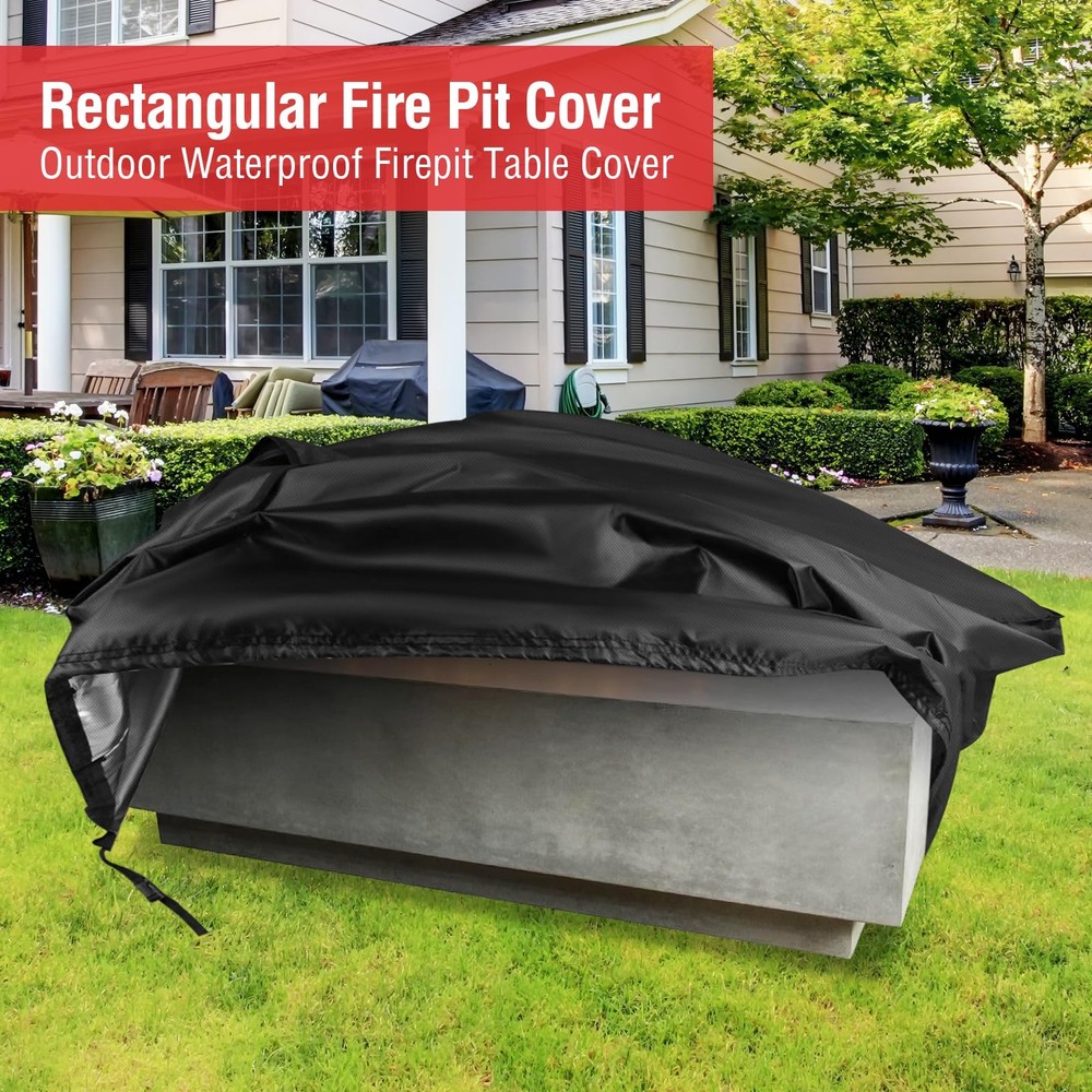 Fire Pit Cover Rectangular 48 Inch,Propane Gas Fire Pit Table Cover,Outdoor W...