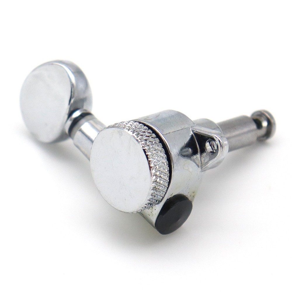 6R inline Guitar Locking Tuners String Tuning Pegs Oval Machine Heads Silver