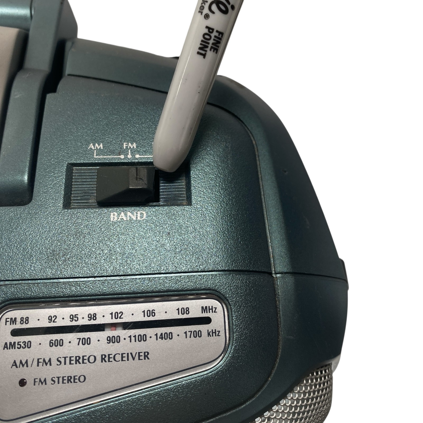 Ionexx Sound Portable CD Cassette Player Recorder AM/FM Radio Boombox Teal 2001