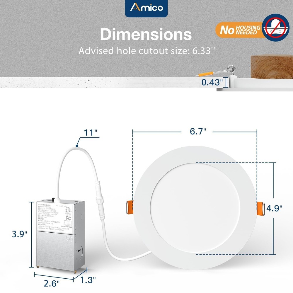 6 Pack Ultra-Thin 5 CCT Ultra-Thin 6 Inch 5CCT