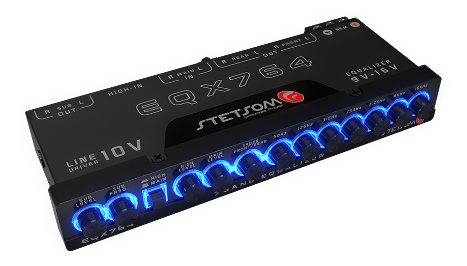 Stetsom EQX764 7-equalization bands, 4 input channels and 6 output channels