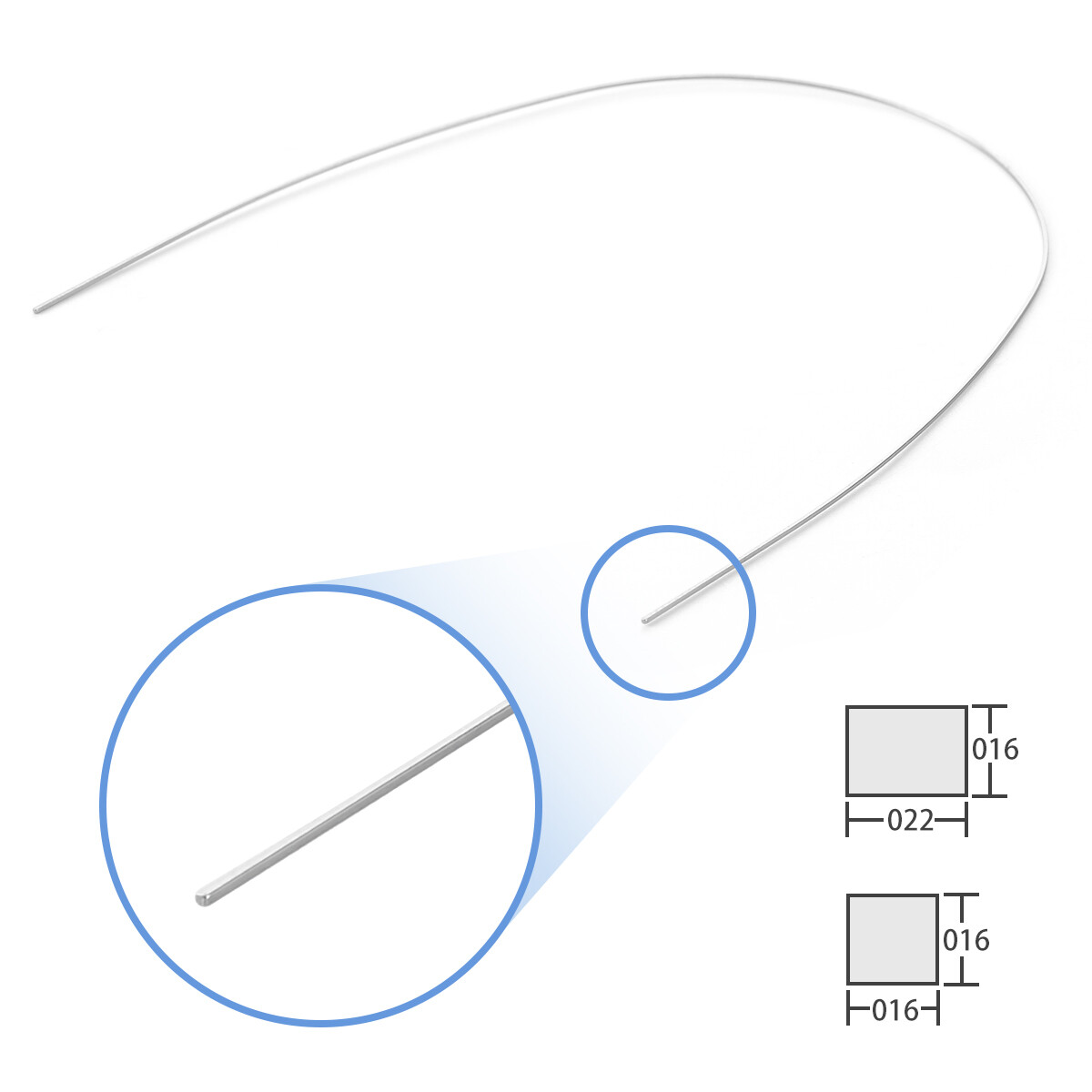 ortodoncia dental súper elástica niti arco cables Forma ovoide rectangular