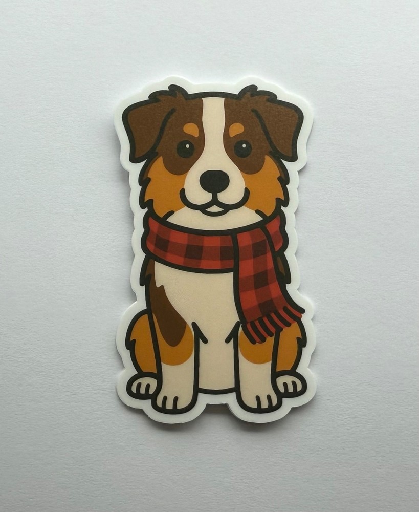 Australian Shepherd Red Tri in Scarf Sticker