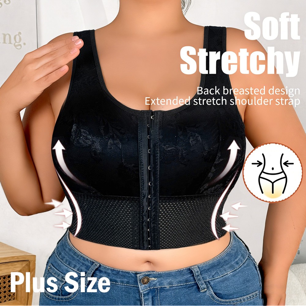 Plus Size Compression Bra Anti-Sagging Front Closure Post Surgery Shaping Bras