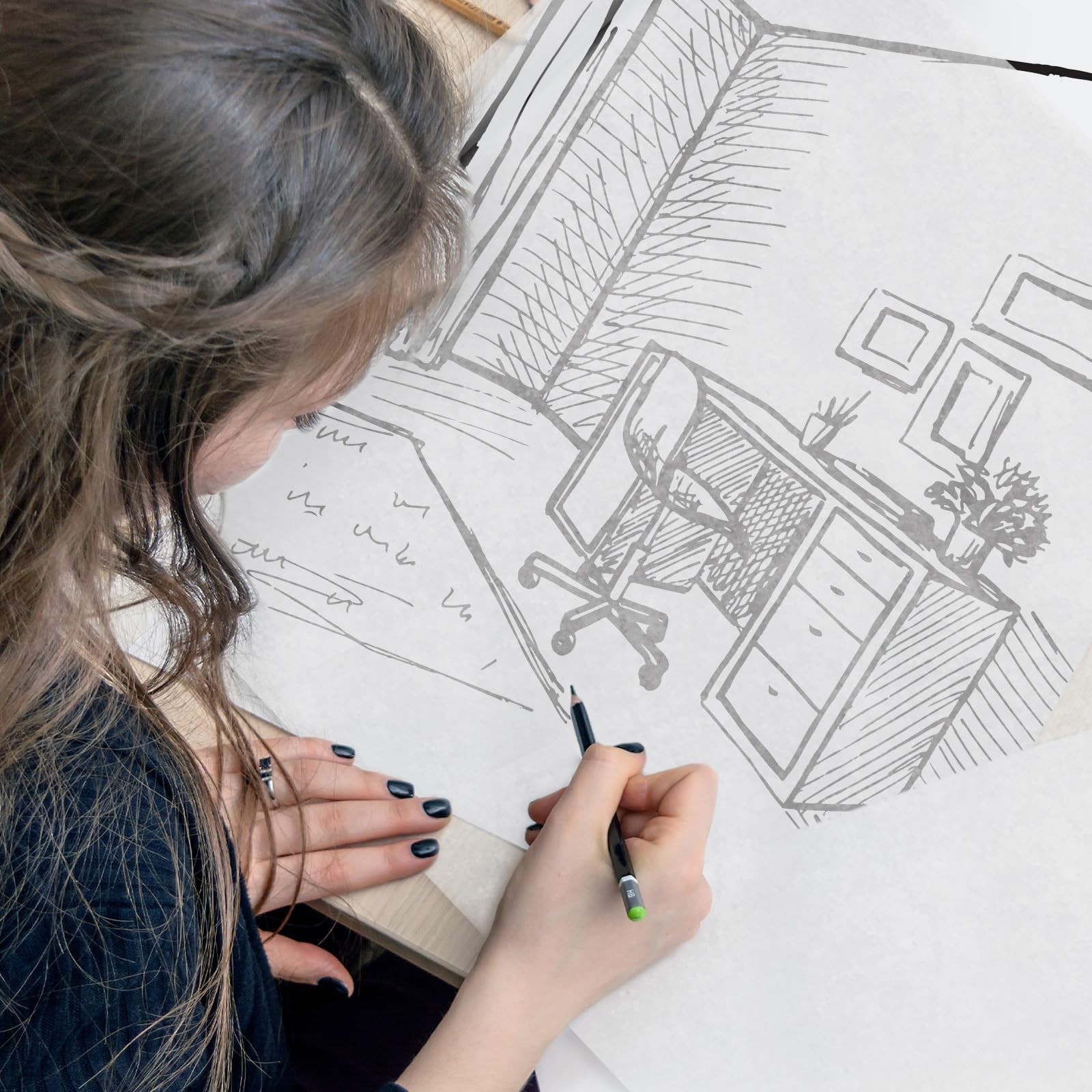 Tracing Paper Roll 18 Inch x 30 Yards White Translucent Pattern Paper Trace P...