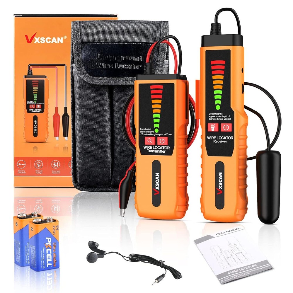 Underground Cable Wire Tracker Non-Destructive Locator With Earphone VXSCAN F04