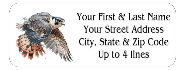 150 Falcon Bird Flying Mailing Return Address Labels Personalized