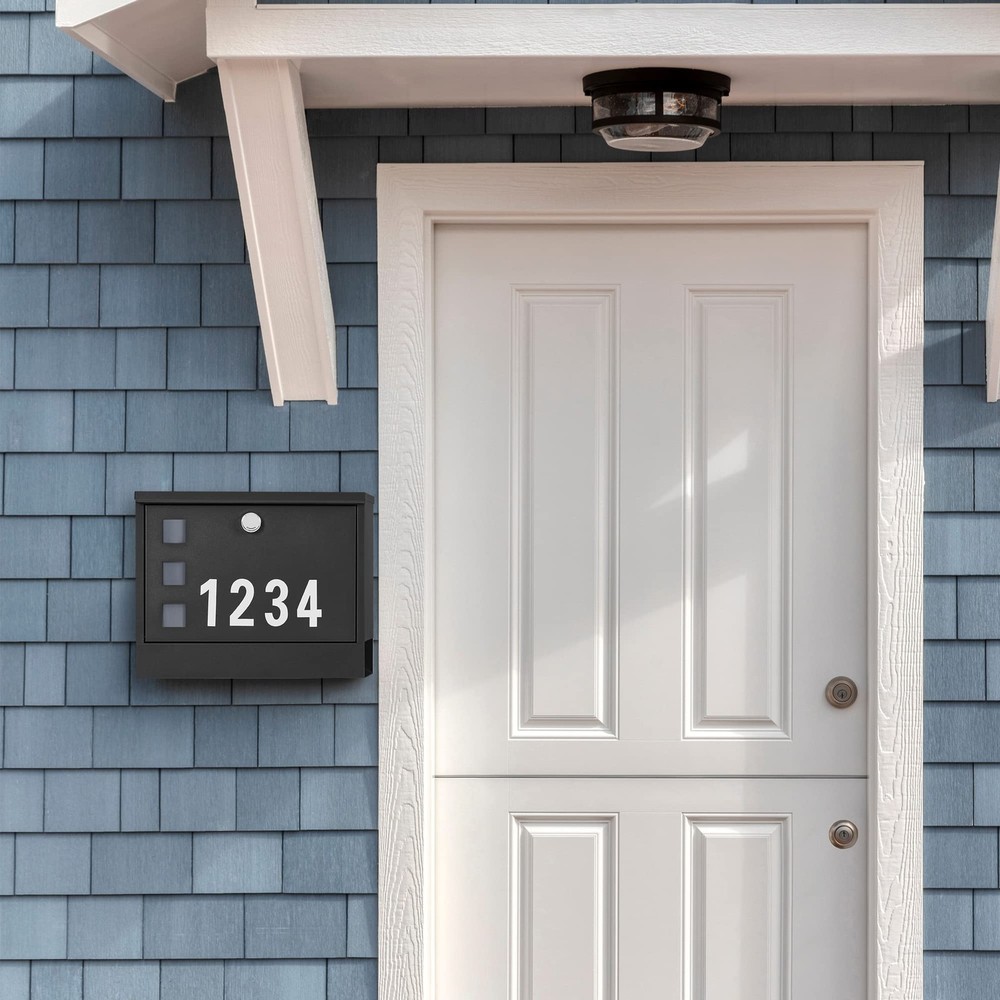 Locking Mailbox Wall Mounted, Metal Postbox with Matte Black-11