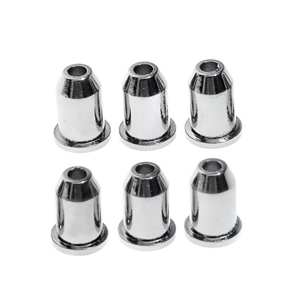 6PCS Through Body String Mounting Ferrules Set Chrome for Electric Guitar