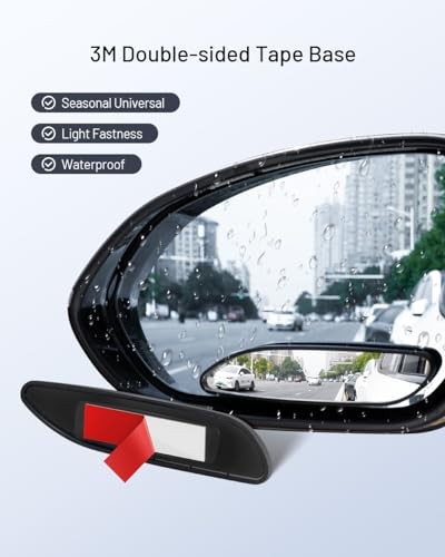 Blind Spot Mirror, 5" Wide Horizontal Viewing Angle, Side Longer Rectangle