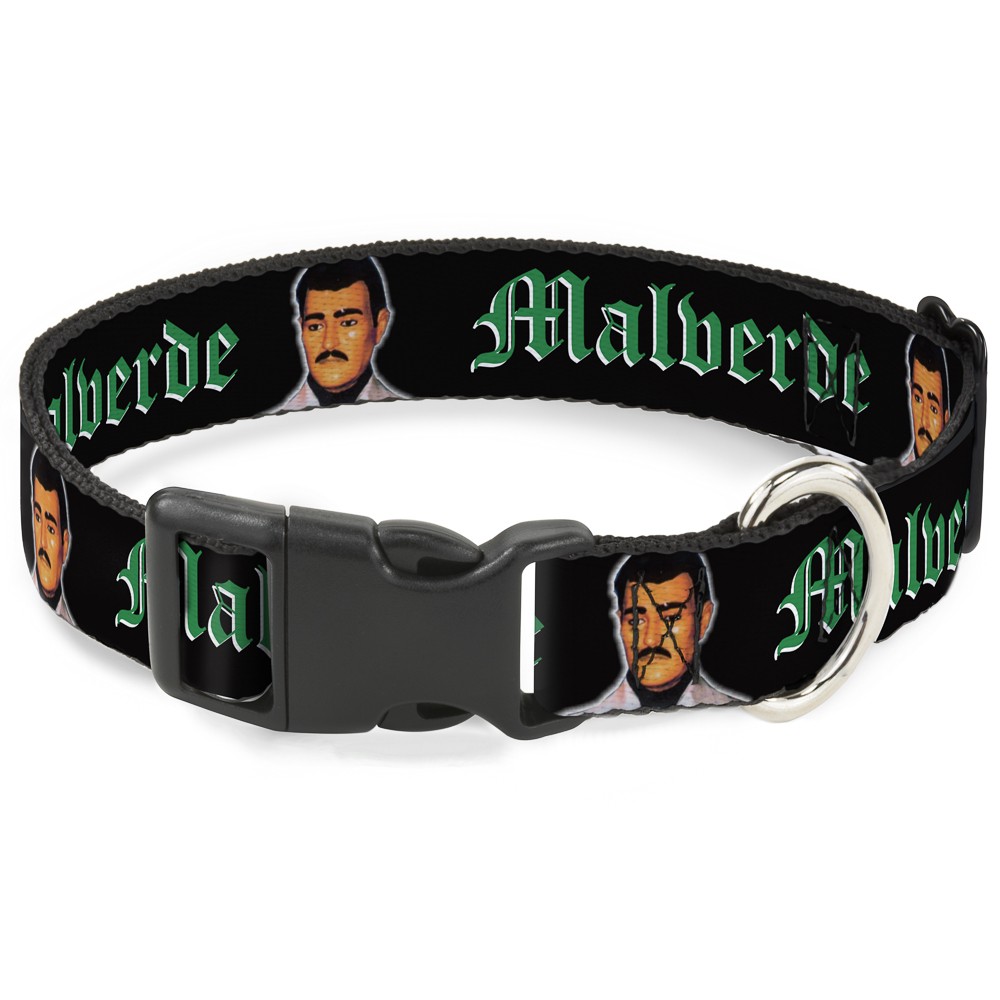 Plastic Clip Collar Malverde Repeat NARROW-Small 7-8.5"