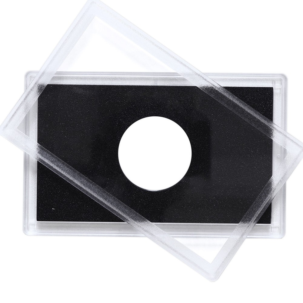 Empty Plastic Lens With Black Insert Holds 1 Coin Large Dollar