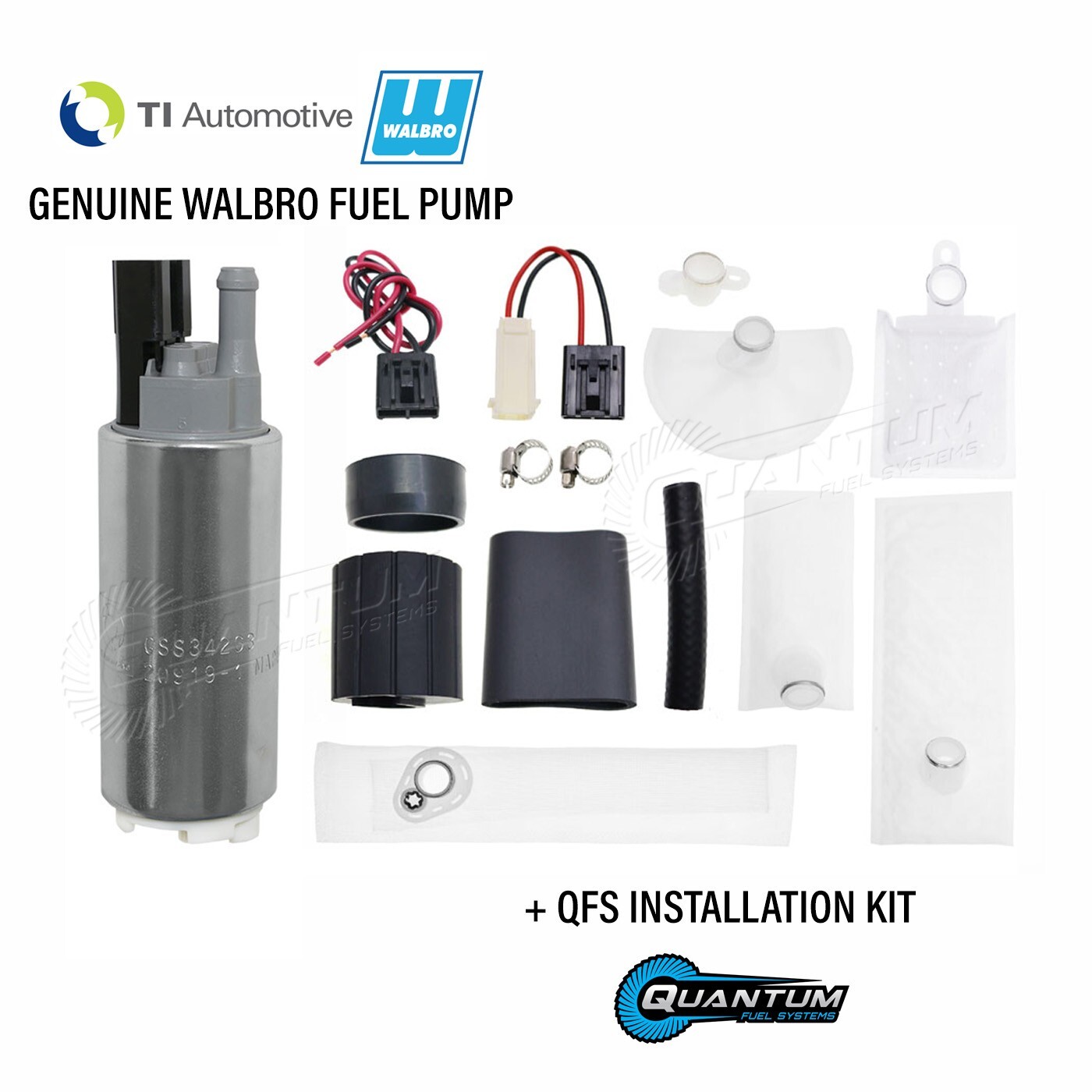 GENUINE WALBRO/TI 255LPH Performance GSS342 Fuel Pump + Kit 350Z 370Z G35 G37