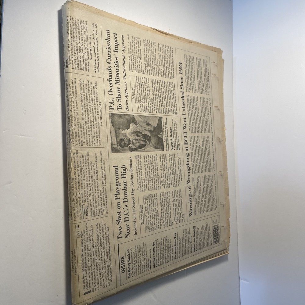 Washington Post 1991 Soviet Union Mikhail Gorbachev Newspaper Russia Complete