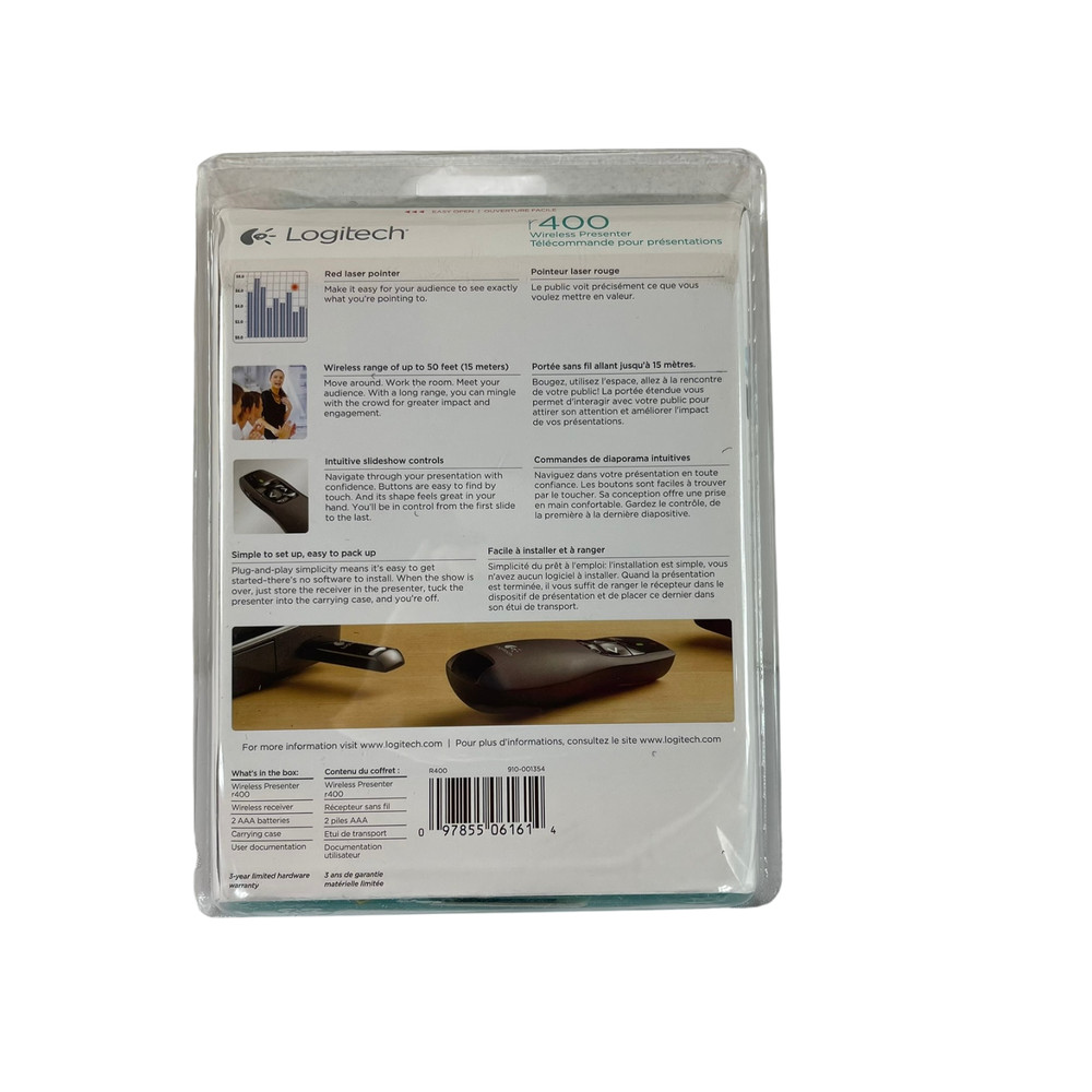 Logitech R 400 Wireless Presenter Laser Pointer Remote