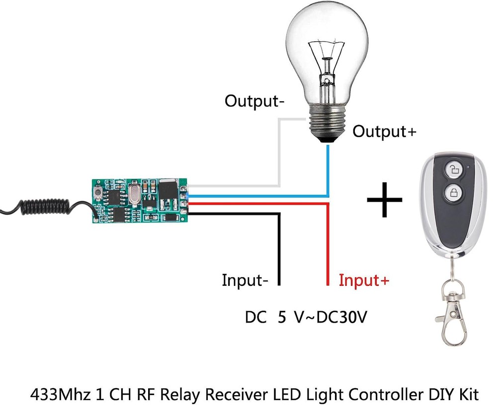 Remote Control Switch DC 5V/12V/24V/30V 3A Mini Wireless Relay Switch,RF Remo...