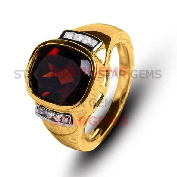 Real Red Ruby Mens Statement Ring 14k Gold Plated Silver Ring Wedding Ring #A752