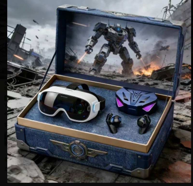 VR 3D Headset Virtual Reality Goggles + Headphones For IOS Android